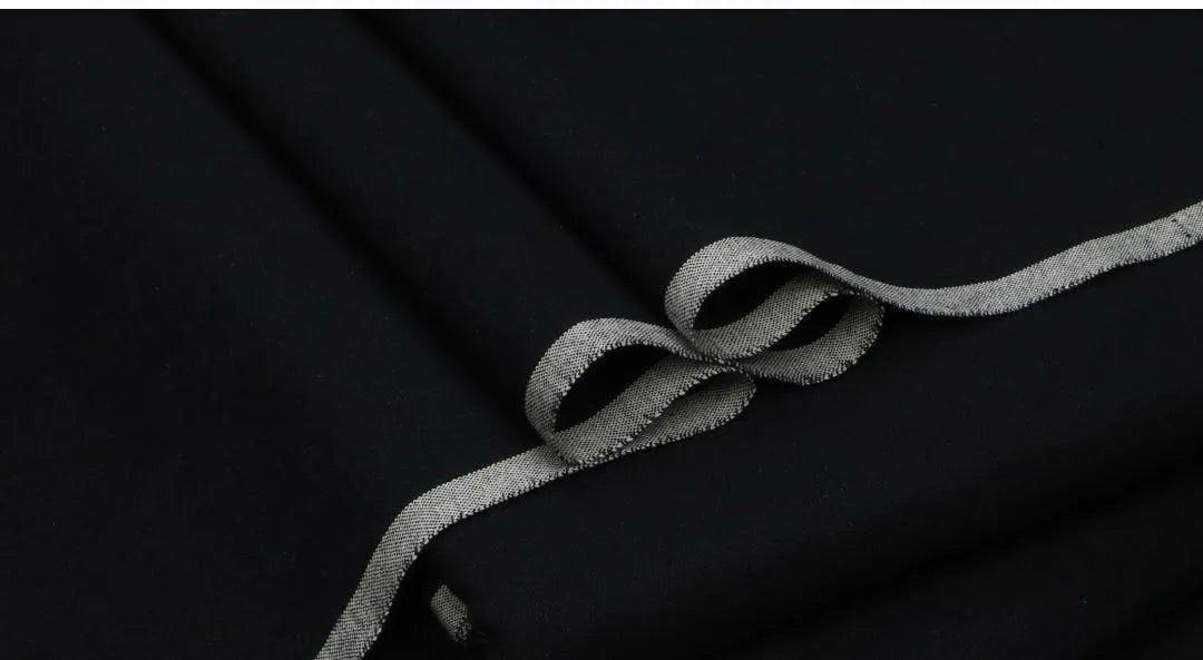 Men's Khaddar Unstitched Plain Suit Winter Black