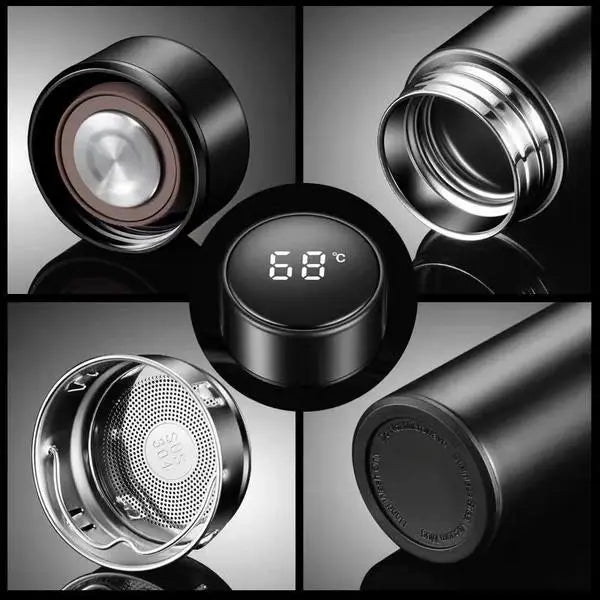 Smart LED Temperature Water Bottle - Stainless Steel Vacuum Thermos Flask for Tea & Coffee