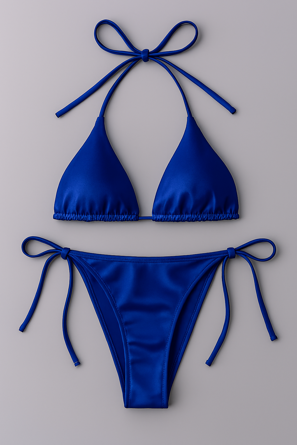 Women’s Bikini Set – Halter Neck Triangle Top & Adjustable Side-Tie Bottom