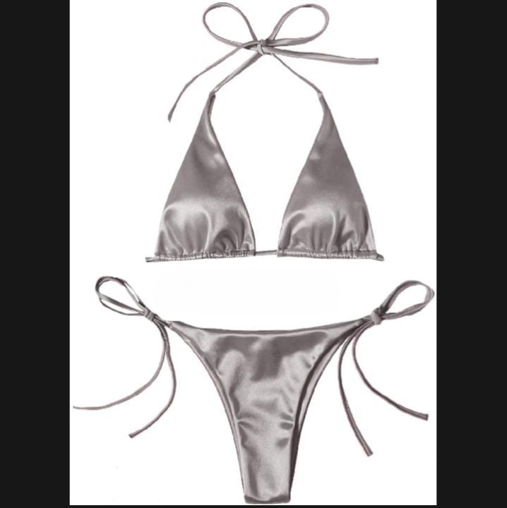 Women’s Bikini Set – Halter Neck Triangle Top & Adjustable Side-Tie Bottom