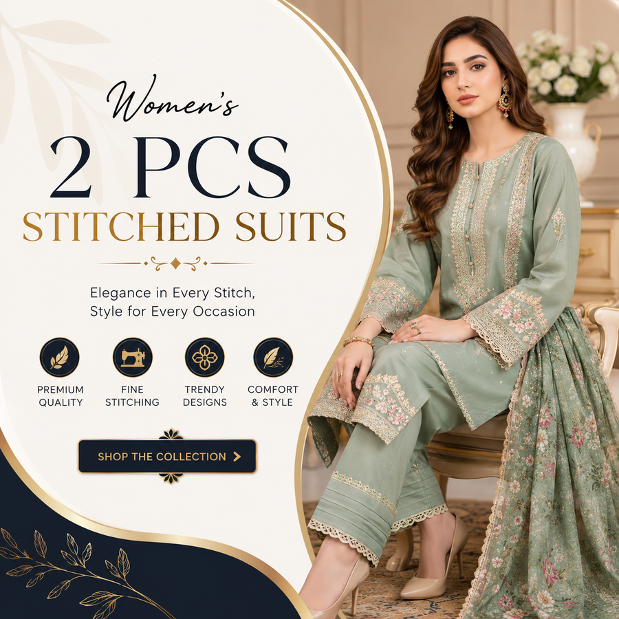 Women's 2 Pcs Stitched Suits