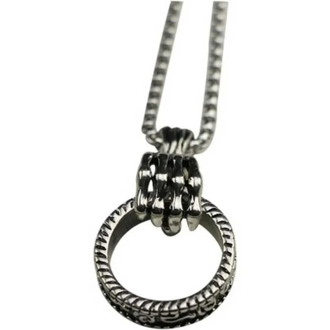 Men's Ring Shaped Necklace Silver Gold Stainless Steel