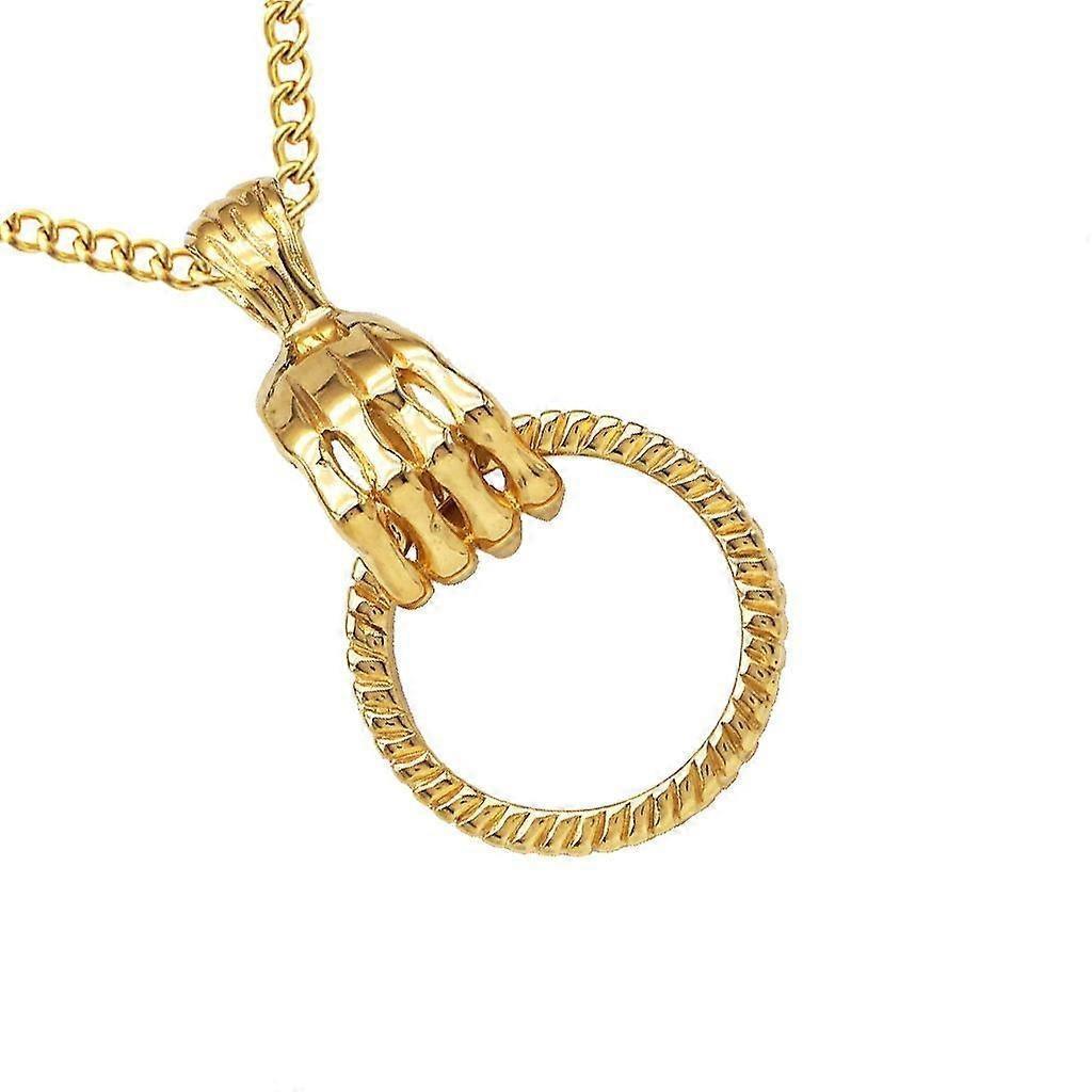Men's Ring Shaped Necklace Silver Gold Stainless Steel