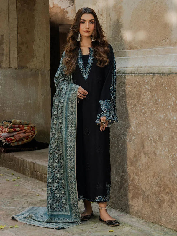 Black Embroidered 3-Piece Lawn Suit for Eid & Weddings