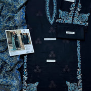 Black Embroidered 3-Piece Lawn Suit for Eid & Weddings