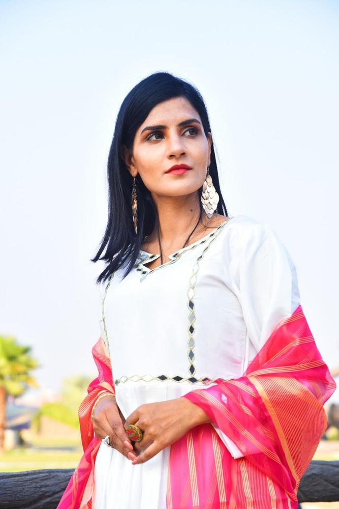 3-Piece Katan Silk Suit for Women with Organza Dupatta