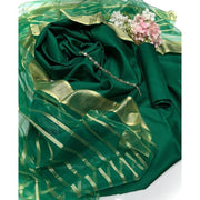 Green Katan Silk 3-Piece Suit with Organza Dupatta