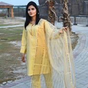 Golden Katan Silk 3-Piece Suit for Women