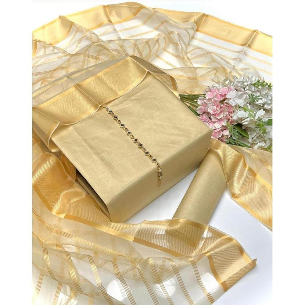 Golden Katan Silk 3-Piece Suit for Women