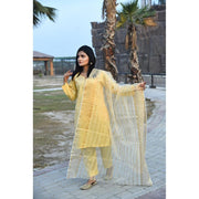Golden Katan Silk 3-Piece Suit for Women