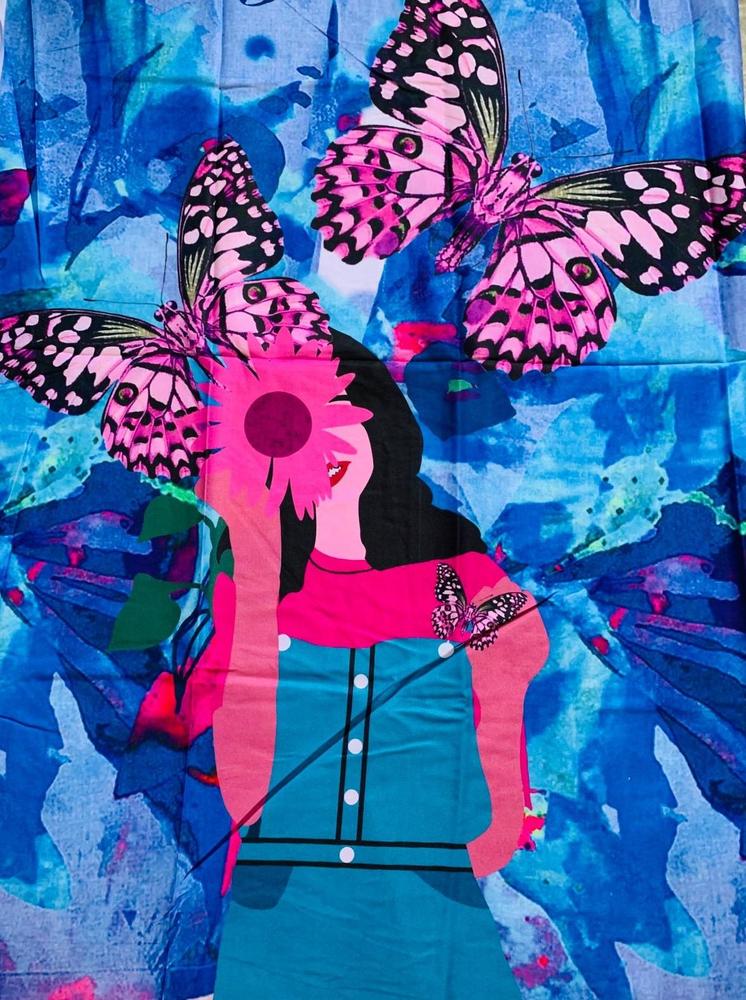 Swiss Lawn Printed Shirt Butterfly Floral Design