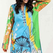 Swiss Lawn Printed Shirt Blue Floral Summer Wear