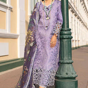 Purple Embroidered 3-Piece Lawn Suit with Digital Print Dupatta