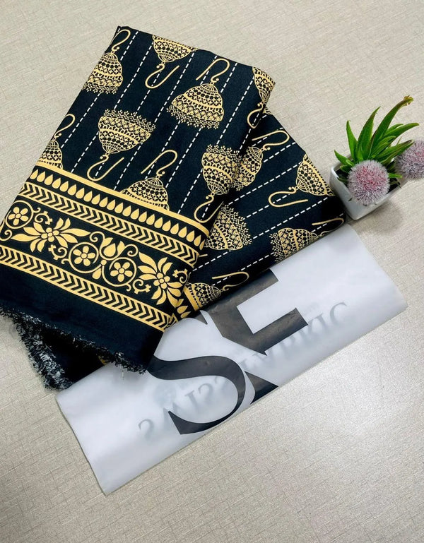 2Pcs Women's Unstitched  Embroidered Unstitched  Suit 2.25m