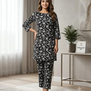 2 Pcs Women's Unstitched Printed Suit