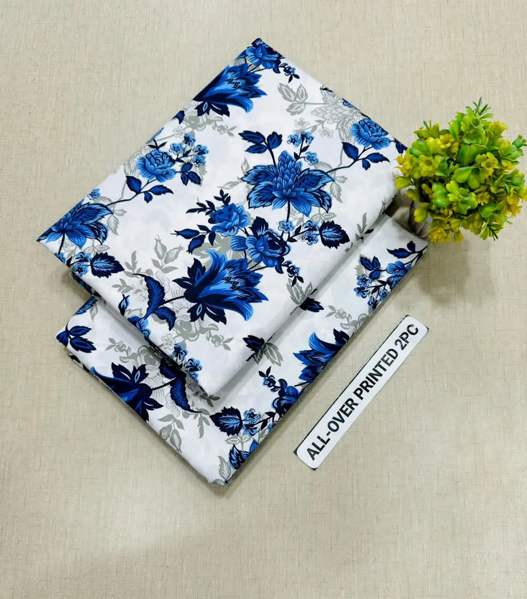 2 Pcs Women's Unstitched Printed Suit
