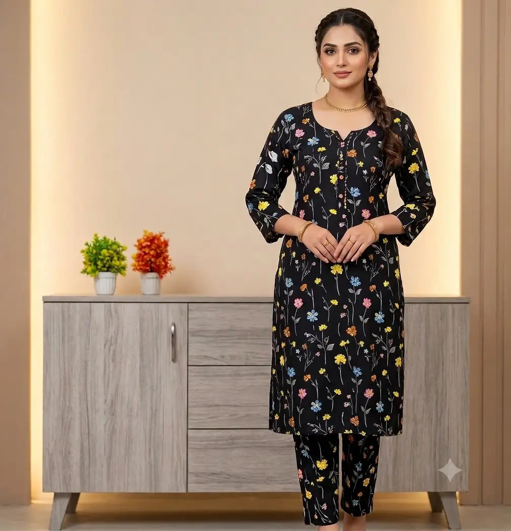2 Pcs Women's Unstitched Printed Suit