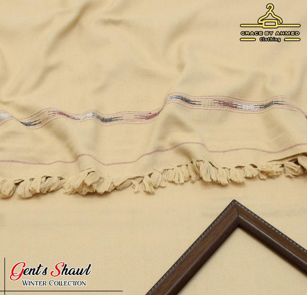 Men's Acrylic Embroidered Shawl Brown Winter