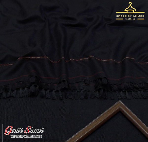 Men's Black Acrylic Embroidered Shawl Winter Collection