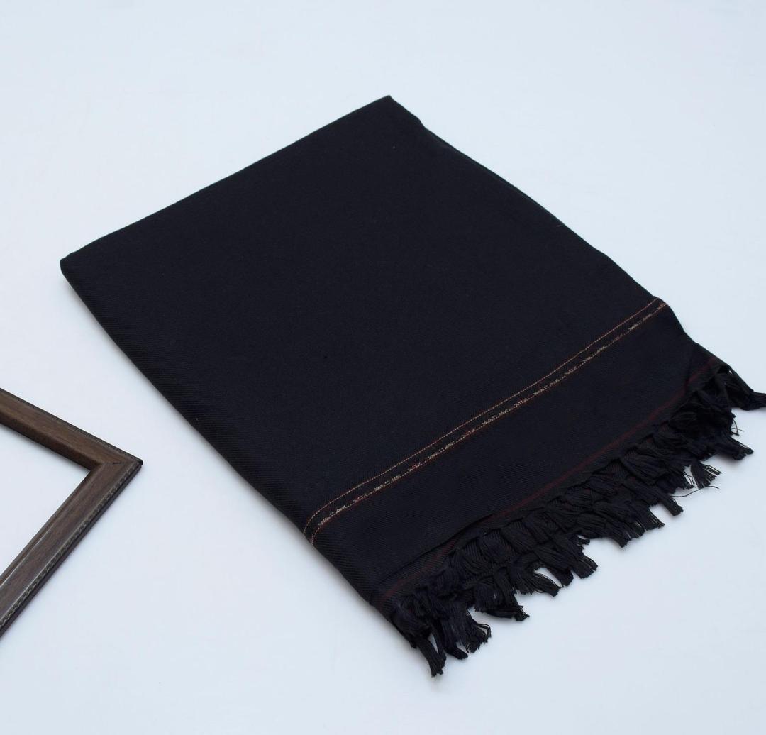 Men's Black Acrylic Embroidered Shawl Winter Collection