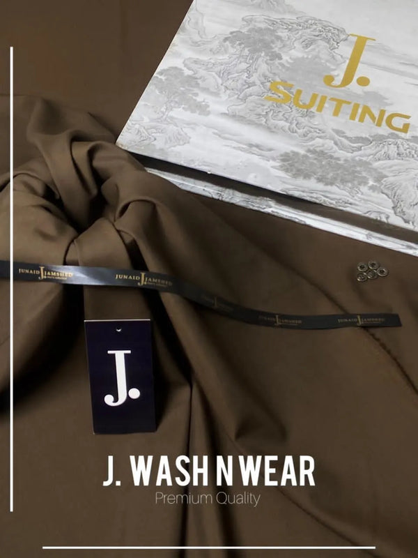 J. Wash N Wear Plain Suit Brown 4m Cutting