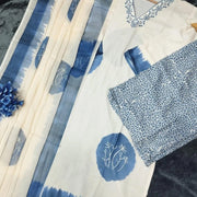 Blue Printed Lawn 3-Piece Suit for Women
