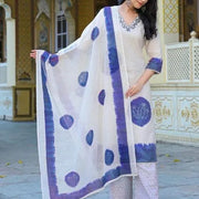 Blue Printed Lawn 3-Piece Suit for Women