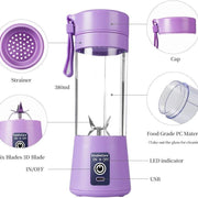 Rechargeable Mini Blender Purple ABS Portable