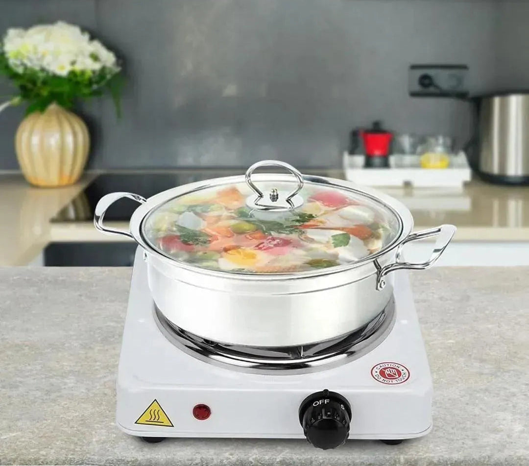 Electric Stove with Glass Lid for Small Kitchens