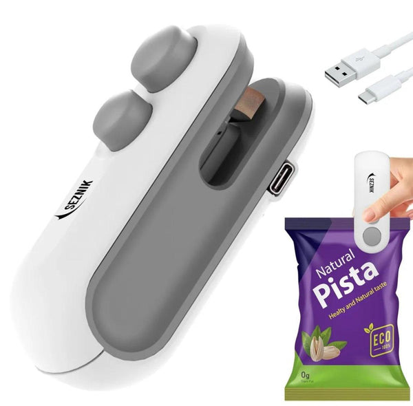Rechargeable Bag Sealing Machine White Gray USB-C
