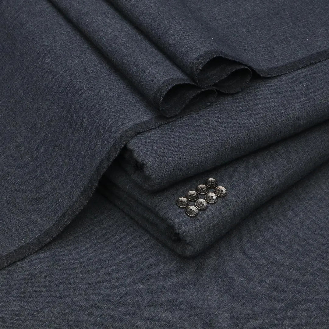 Men's Khaddar Unstitched Dark Grey Plain Suit – Winter