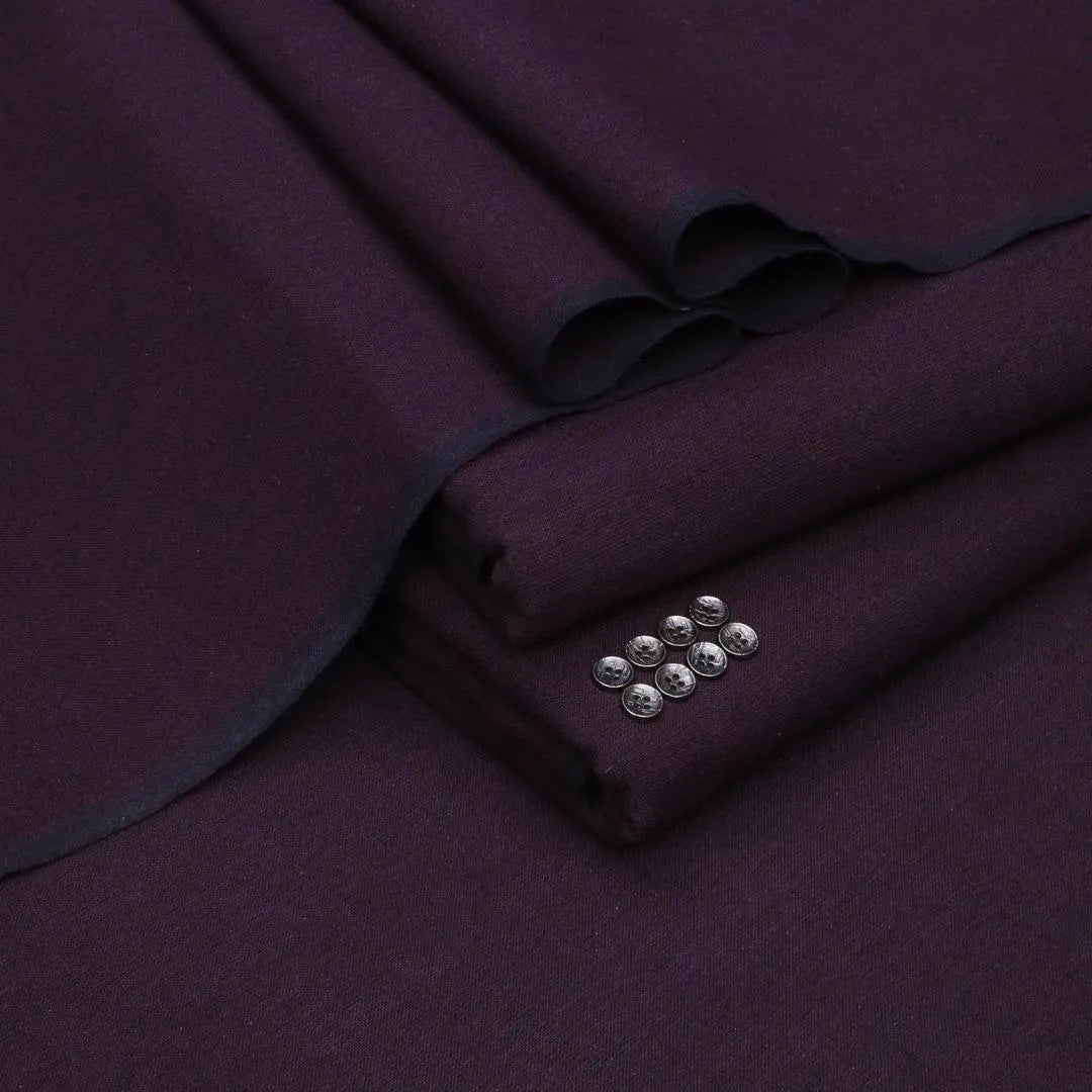 Men's Khaddar Unstitched Plain Maroon Suit - Winter