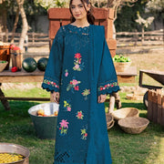 3-Piece Women's Unstitched Viscose Embroidered Suit