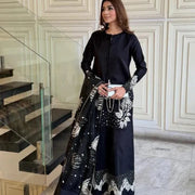 Silver Gold Sequence Embroidered 3Pcs Pakistani Suit