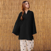 Lace Border Shirt With Heart Embroidery Flapper 2Pcs