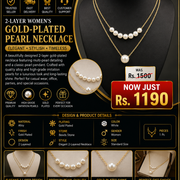 2-Layer Women's Gold-Plated Pearl Necklace