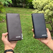 BaleBaily Long Wallet Slim Multi Pocket Pu Leather Design  Black - Brown