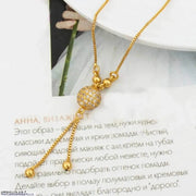 Gold Plated Zircon Ball Necklace for Women