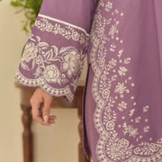 3 Pcs Women's Stitched Cotton Lawn Embroidered Suit
