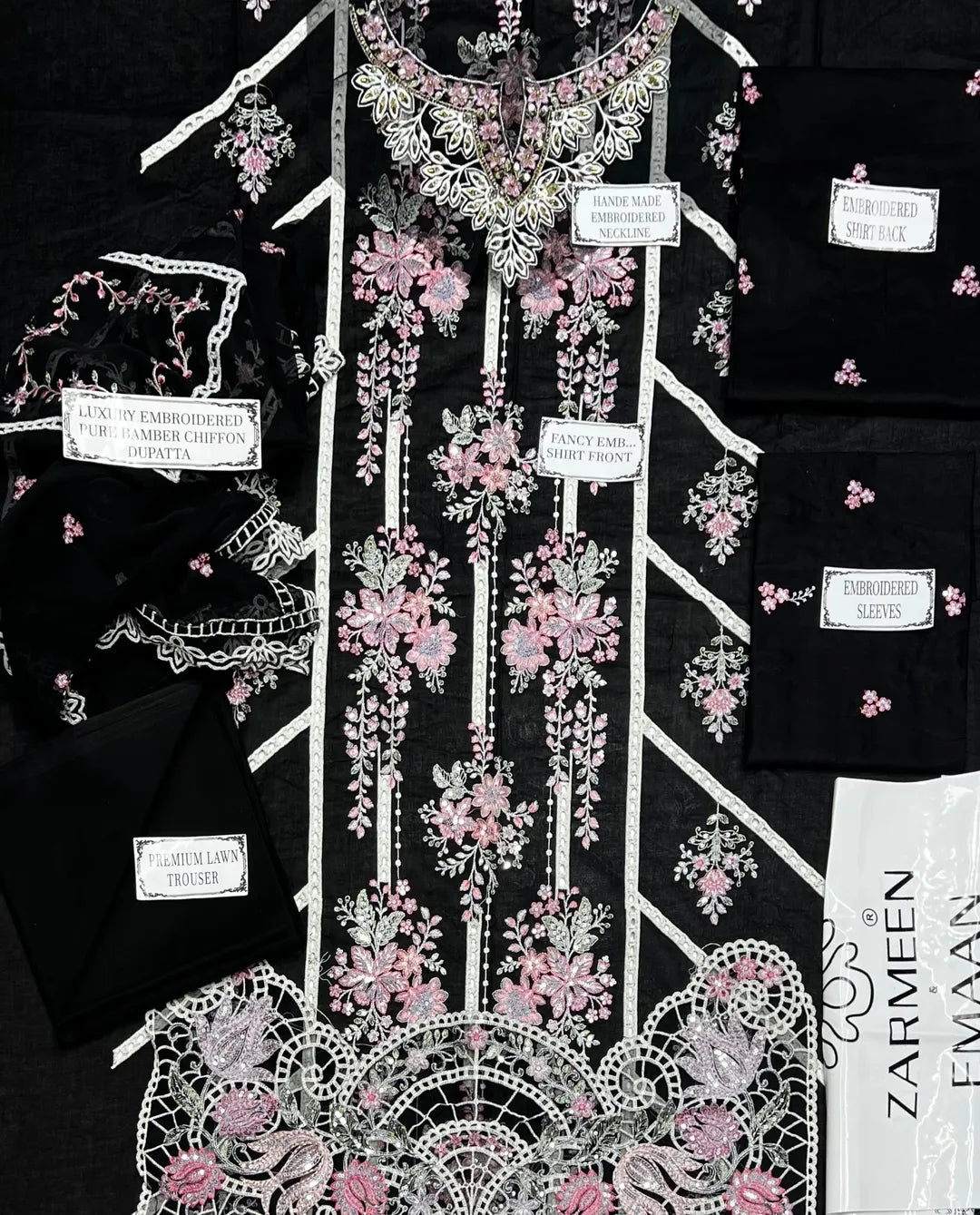3 Pcs Women's Unstitched Embroidered Suit