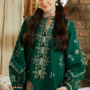 Green Embroidered Lawn 3Pcs Women Suit Set