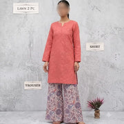 2 Pcs Women's Unstitched Chikankari Embroidered Suit