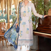 Digital Printed Lawn 3Pc Set Pink Blue Floral