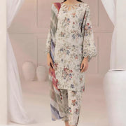 Beige Digital Print Lawn 3Pcs Set