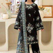 Black Embroidered 3-Piece Cotton Lawn Suit for Bakra Eid