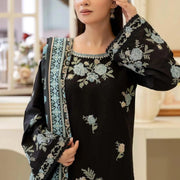 Black Embroidered 3-Piece Cotton Lawn Suit for Bakra Eid