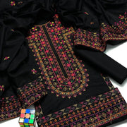 3 Pcs Women's Unstitched Embroidered Suit