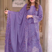 Purple Chikankari Lawn 3-Piece Suit for Women