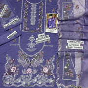 Purple Chikankari Lawn 3-Piece Suit for Women