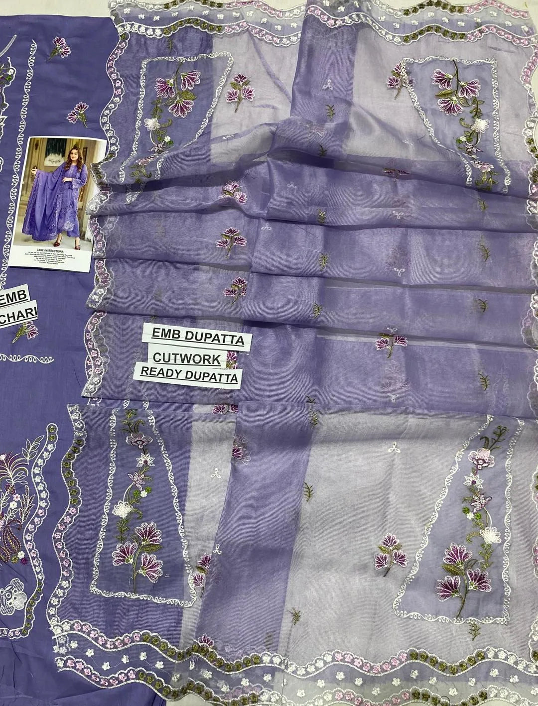 Purple Chikankari Lawn 3-Piece Suit for Women